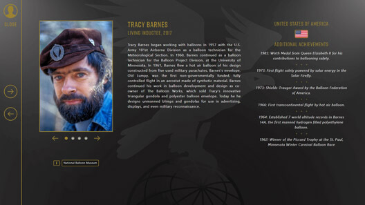 Screenshot of Albuquerque Balloon Museum web interactive.