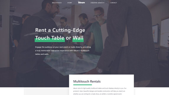 Multi-touch Rentals micro-site preview screenshot