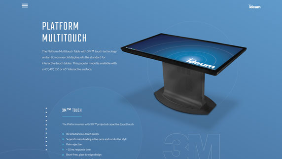 The Multi-touch Table micro-site preview screenshot