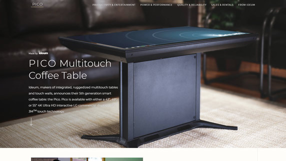 Touch Coffee Table micro-site preview screenshot