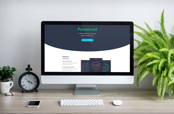 Screenshot of Pomotroid website
